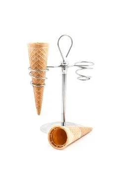 Empty wafer cone Stock Photos