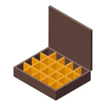 Empty waffle iron opened and displaying its non stick surface in isometric vi Illustrazione stock