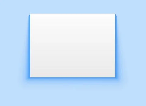 Empty wall canvas in white color with shadow. Vector illustration Stock Illustration