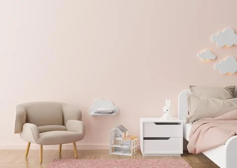 Empty wall in modern child room. Mock up interior in contemporary style. Free Stock Photos