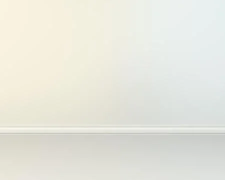 Empty wall with a plinth on the floor. Illustrazione stock