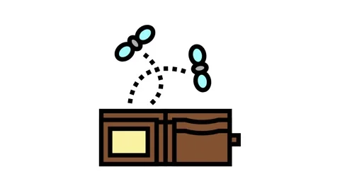 Empty wallet color icon animation Stock Footage 163704341