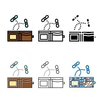 Empty wallet color icon styleset vector Stock Illustration
