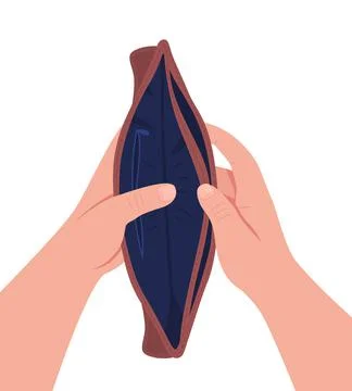 Empty wallet flat concept vector illustration Stock-Illustration