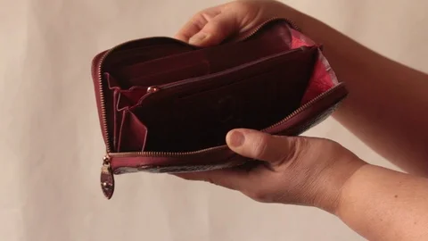 Empty wallet Stock Footage 98297963