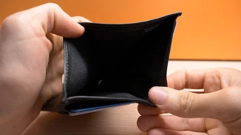 Empty wallet Stock Footage 127485616