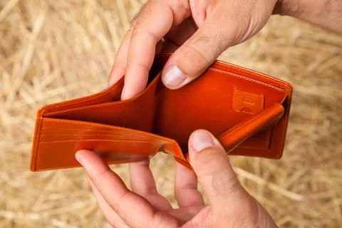 Empty wallet in hands Stock Photos