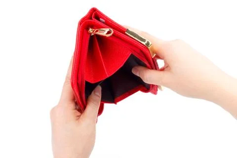 Empty wallet isolated on white Stock Photos