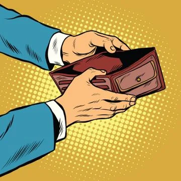 Empty wallet, no money Stock Illustration