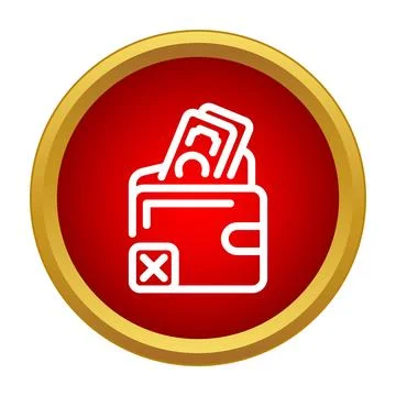 Empty wallet showing financial problems and bankruptcy Stock Illustration