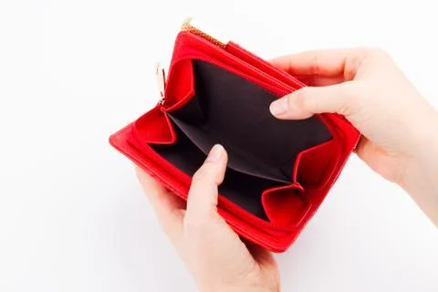 Empty wallet on white Stock Photos