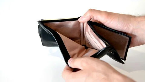 Empty wallet without money Stock Footage 109194717