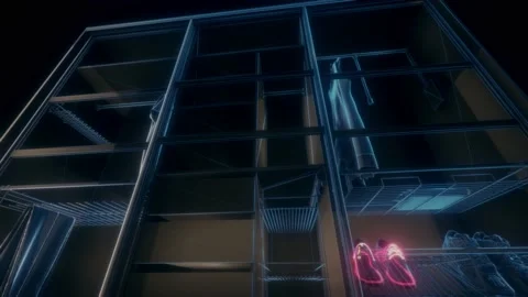 Empty Wardrobe closet Stock Footage 196734683