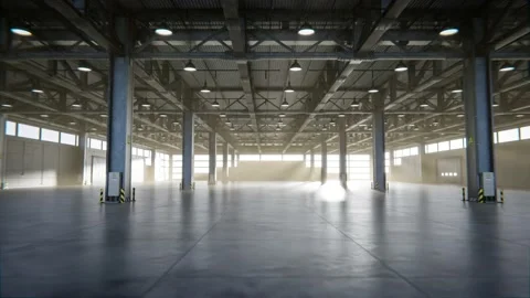 Empty warehouse, hangar or warehouse for goods Stock-Footage 165563548