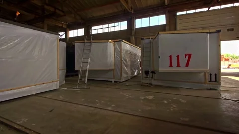 Empty Warehouse Interior With Open Loading Dock Video stock 316724114