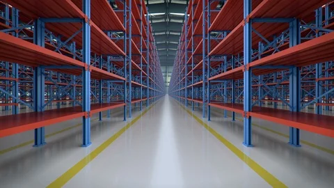 Empty warehouse looping animation Stock Footage 87611051