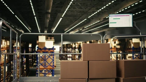 Empty warehouse with no people visible on the platform Stock Footage 330207499