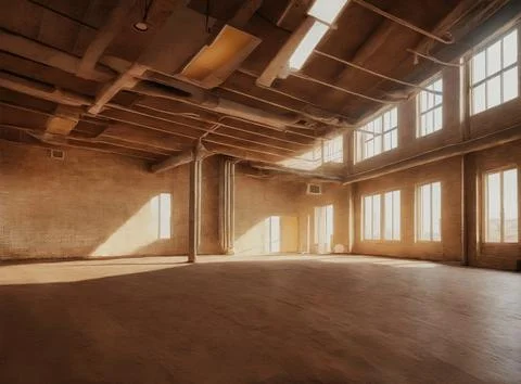 Empty warehouse wall or commercial area, industrial background Ilustración de archivo