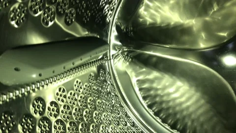 Empty washing machine drum, stainless steel Stock Footage 133171496