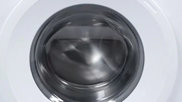 An empty washing machine is working Stock Footage 85831191