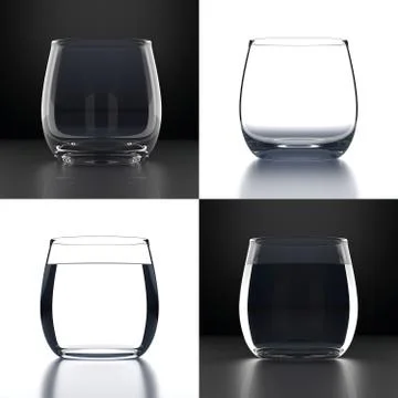 Empty Water Glasses set Stock Illustration