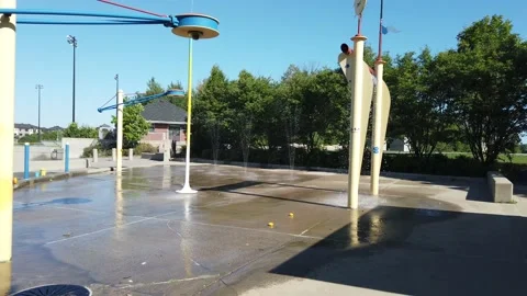 Empty water park because of COVID pandemic Stock Footage 137427178