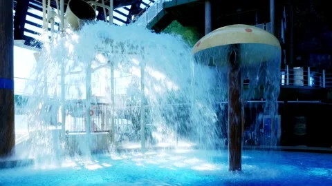 Empty water park inside the MSC Seaview Stock Footage 258764782