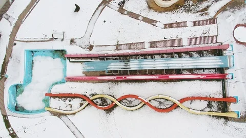 Empty water park at winter Video stock 94202503