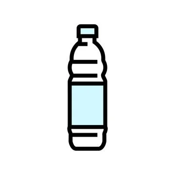 Empty water plastic bottle color icon vector illustration Stock Illustration