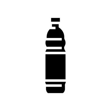 Empty water plastic bottle glyph icon vector illustration Stock Illustration