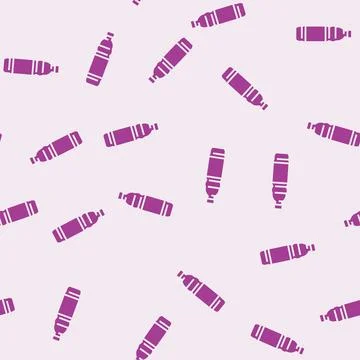Empty water plastic bottle glyph seamless pattern Stock Illustration