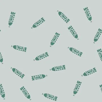 Empty water plastic bottle glyph vector seamless pattern Stock Illustration