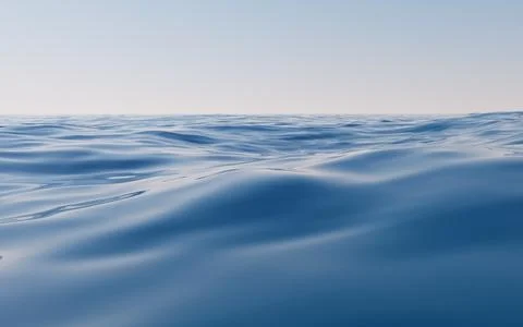 Empty water surface, 3d rendering. Stock Illustration