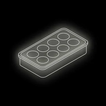Empty watercolor tray isometric view on black background Stock Illustration
