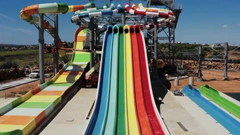 Empty waterpark (aerial view) Stock Footage 156617705