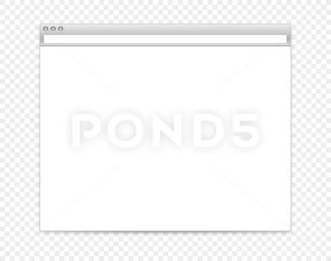 Empty web browser window isolated on transparent background. Template ...