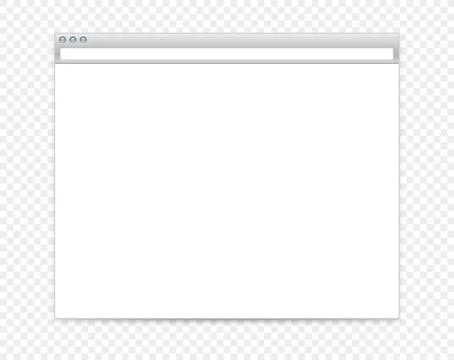 Empty web browser window isolated on transparent background. Template for any Stock Illustration