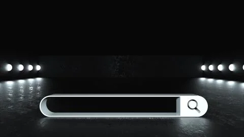 Empty web search string on the surface in dark room with lights, computer Stock Illustration