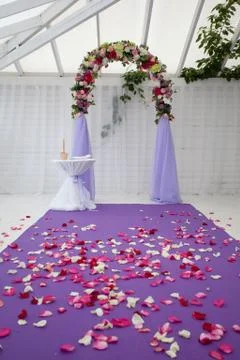 Empty wedding arch after the ceremony Stock Photos