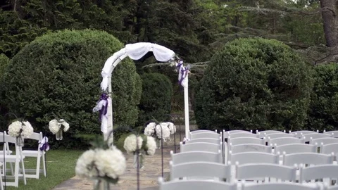 Empty Wedding Ceremony Space Stock Footage 79799848