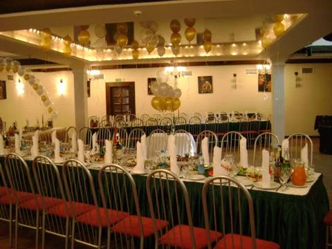 Empty wedding restaurant Stock Photos