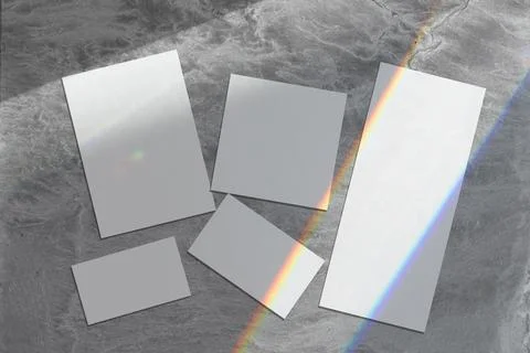 Empty wedding stationery mockups with shadows on gray background Stock Illustration