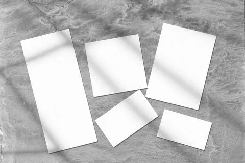 Empty wedding stationery mockups with shadows on gray background Stock Illustration