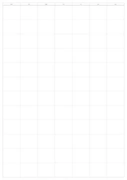 Empty weekly calendar grid template with header showing days of week. Blank p Stock Illustration