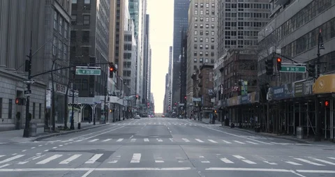Empty West 36th Street Manhattan Stock Footage 127555124