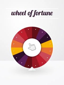 Empty wheel of fortune with a pointer and label 스톡 일러스트