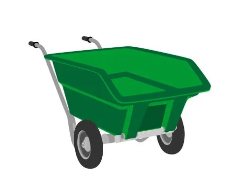 Empty wheelbarrow vector illustration isolated on white background. Stock Illustration