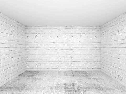 Empty white 3d room interior background Ilustración de archivo