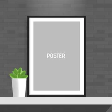 Empty white A4 sized vector paper frame mockup. Show your flyers, brochures.. 库存插图