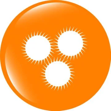 Empty white abstract circles on web button (icon) isolated on white Stock Illustration